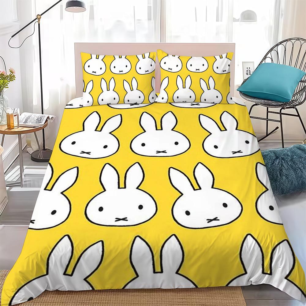 M-MiffyS Cute Duvet Cover Set Home Style Bedding Soft Laundry Cotton Bed 3 Piece Set Student Dormitory Gift