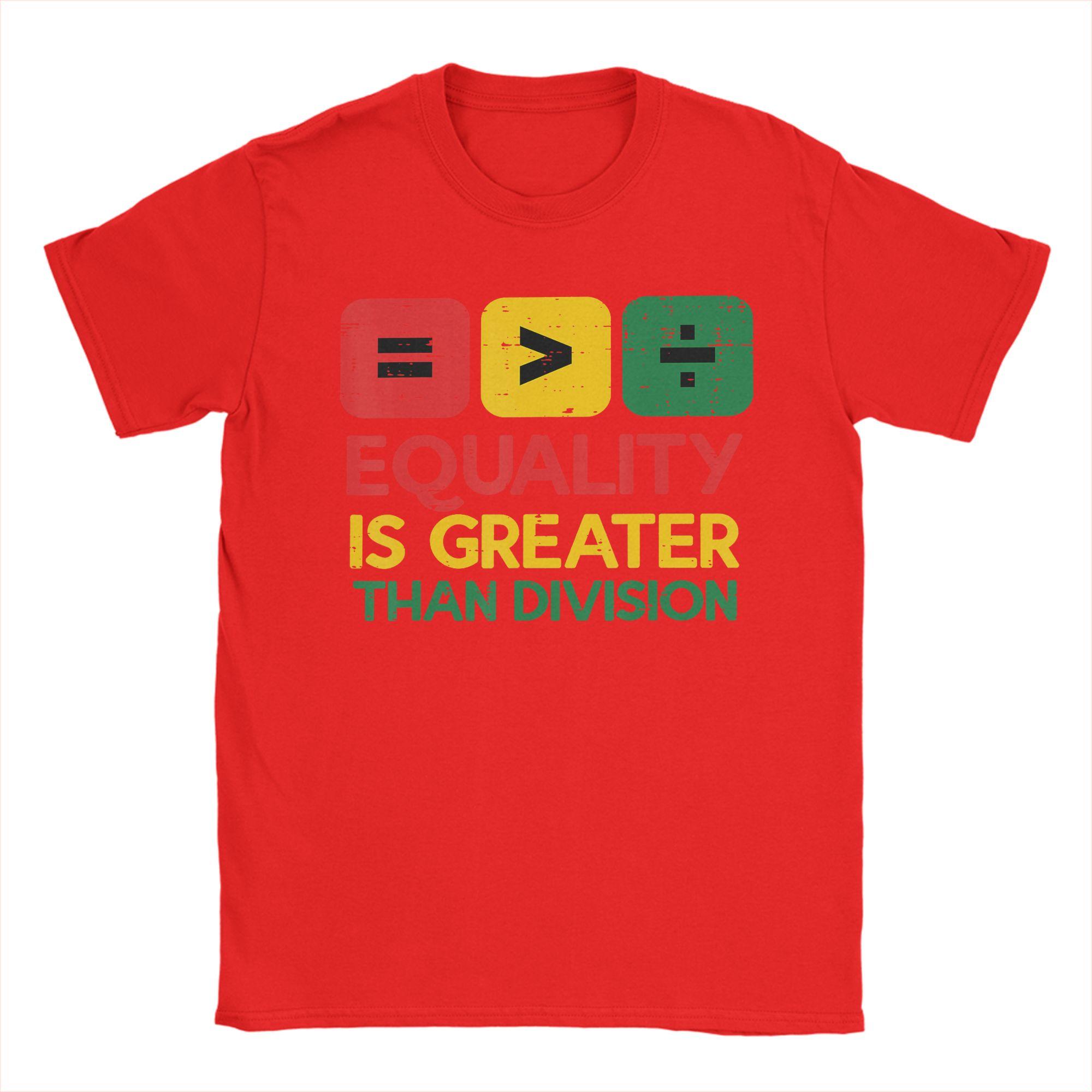 

Vintage T Shirt Summer Black History Equality Greater Than Division Novelty T Shirts Cotton Printed Short Sleeve Top Tees S