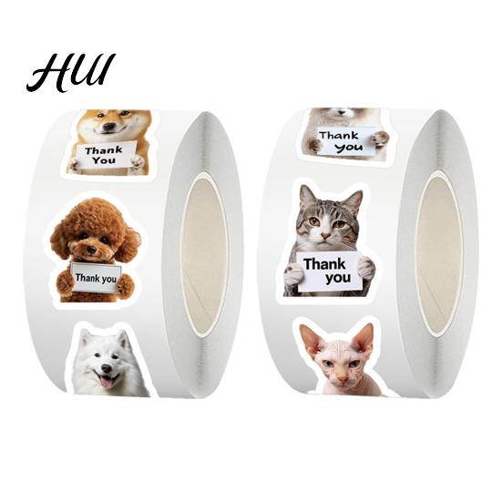 Children Pet Stickers Cute Dog Cat Thank You Funny Puppy Graffiti And Breed Waterproof PVC for Phone Laptop Fridge Envelopes Computer Flat