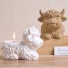 3D Yak Candle Jar Silicone Mold DIY Animal Candlestick Crafts Making Plaster Resin Flowerpot Storage Box Casting Molds Home Deco