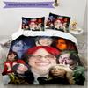 3pcs Duvet Cover Set (1*Duvet Cover + 2*Pillowcase, Without Core), Billie Eilish Print Soft All‑Season Bedding Set, Home Bedroom Decor Gift