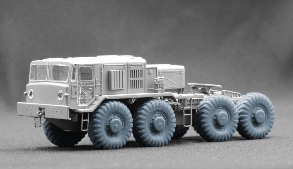 Scale Tractor Wheel Set Plastic Model Parts SCXWM72005S Scale-X 1/72 MAZ-537 I-170 Weight-Deforming (9 Pieces) (for Trumpeter/Takom) (Military