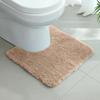 U-shaped Thickened Bathroom Floor Mat, Plush Material, Bathtub Absorbent Mat, Anti Slip Foot Mat, Bathroom Small Carpet, Entranc