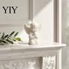 Bedside Angel Decoration 3D Printed Kneeling Figurine, Praying Cherub Desktop Statue, Wings Figurine Sculpture for Home Office Indoor Outdoor