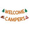 Welcome Campers Banner - Camping Theme Birthday Bachelorette Party Decor, Family Camp Day Party Decor, Forest Adventure Baby Shower Decorations
