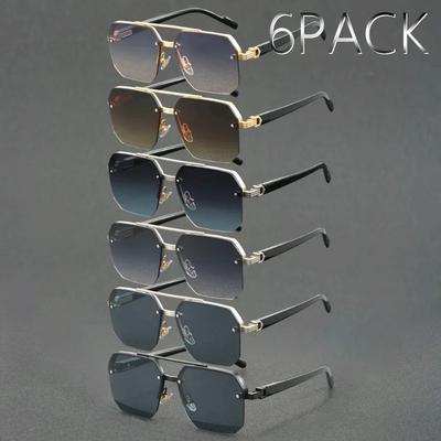 LOT DE 6 Lunettes Mode Métal Demi-Monture Hommes et Femmes Adaptées aux Mariages Couples et Fêtes
