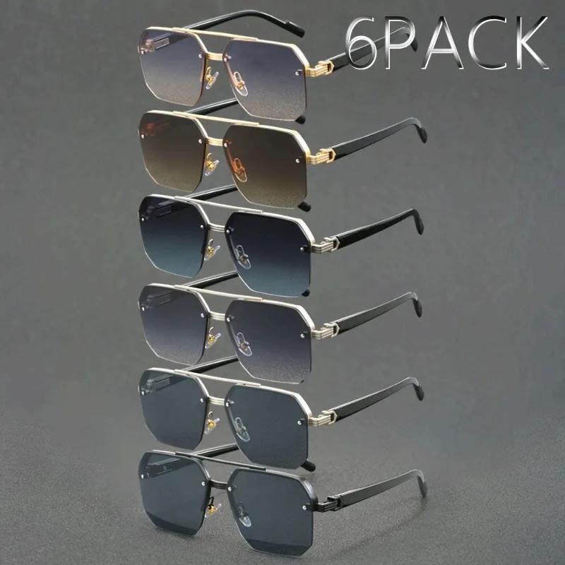 6PACK Men's and Women's Metal Half Frame Fashionable Glasses Suitable for Weddings Couples and Parties