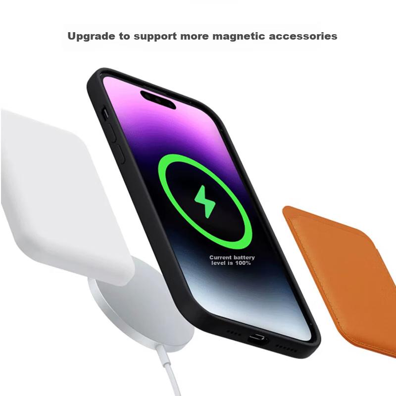 Apple IPhone 16 Pro Case, IPhone 16 Pro Magnetic Case Magsafe Charging Full Protection Lens Anti-Drop Business Simple Style with Built-In Lens Film