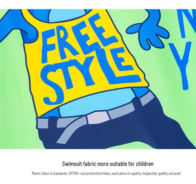 Boys' Crocodile Print Short-Sleeve One-Piece Swimsuit 2025