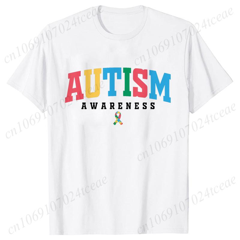 Autism Awareness T-shirts for Women Clothing Retro Autism Awareness Month Shirts Female T-Shirt Harajuku Graphic Y2k Tops