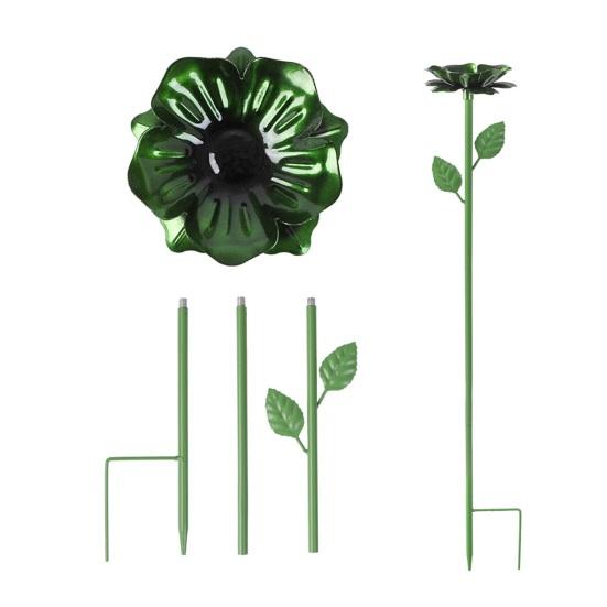 Metal Blomsterhavepæl Dekorativ Bi Vandingsstation Kolibri Fodder Mini Fuglebad Udendørs Bestøver Drikkeskål til Bier i Haven