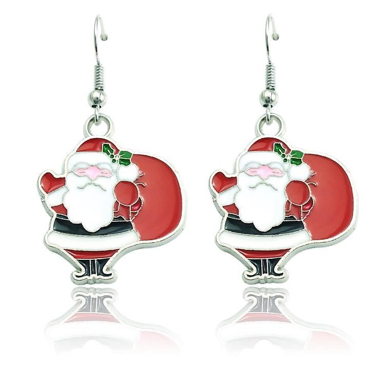 

2018 European & American Santa Claus Alloy Earrings Set 24x28mm