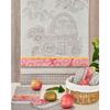 Set of 6 Kitchen Towels Printed "Market Fruits" 50 X 70 Cm Egyptian Cotton