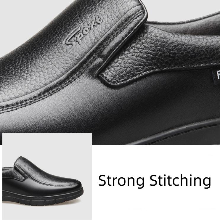 Genuine Leather Men's Shoes Soft Sole Middle-aged And Elderly Casual Leather Shoes Non-slip Wear-resistant Derby Shoes 38-48