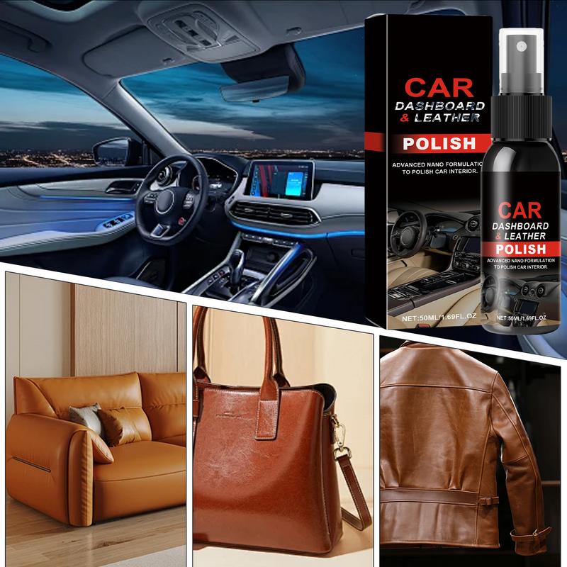 Car Leather Cleaner Auto Leather Polishing Agent 50ml Leather Couch Polishing Refurbishing Agent Leather Seat Cleaner
