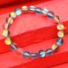Certified 86.7 Ct Natural Aura Quartz Bracelet 22 Round Beads Party Wear Jewelry My-431-sa