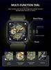 CURREN 8461 Men's Square Sports Watch with Silicone Strap and Multifunctional Six-Needle Calendar