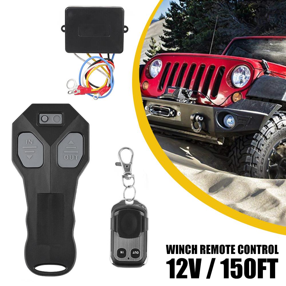 Wireless Winch Switch Controller Remote Control Handset 150ft 12 Volt for 4x4 vehicles ATV UTV SUV Jeep Trailer Lift Jack Boat