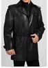 Trench Coat Halloween Formal Casual Men's Black Genuine Soft Lambskin Leather