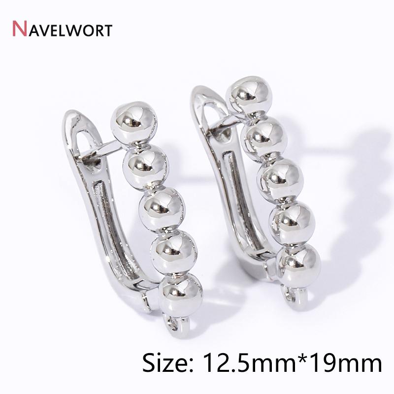 18K Gold Plated Brass Metal Earwires Basic Fasteners,Earring Fixtures,Inlaid Zircon Earring Hooks,Earring Making Supplies