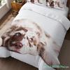 Dog Pattern 3D Printed Bedding Cover Animal Theme Quilt Cover Set Soft Comfortable Polyester Cute Style Duvet Cover Pillowcase
