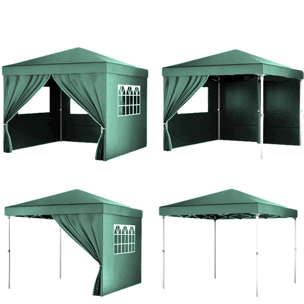 Garden pavilion, commercial tent, party gazebo, 4 side walls, windows, xxl