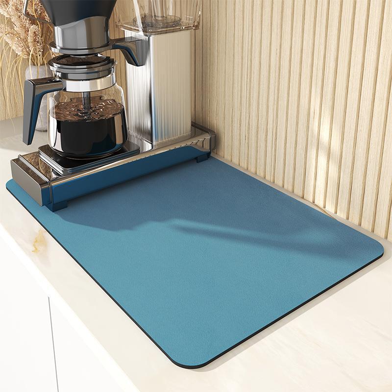 

VIKAMA Simple Coffee Mat Kitchen Worktop Draining Mat Anti-Scald Placemats Dish Drying Mats Absorbent Non-Slip Diatomite Carpet 20X30CM(0.7X1FT