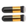 2 Stück Chubby Make-up Pinsel Tragbar Flauschig Weich Synthetisch Chubby Kosmetikpinsel Schwarz Golden