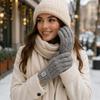 Thickened Winter Knitted Gloves Windproof Wool Gloves Fashion Touch Screen Gloves  for Men Women