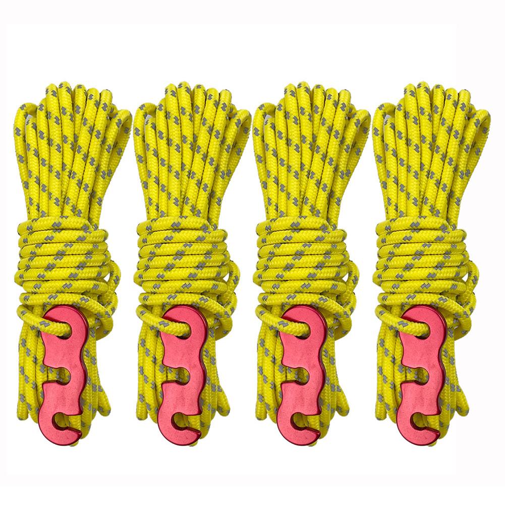 4pcs Multifunction Tent Rope 3.5mm Reflective Wind Rope Tent Accessories For Outdoor Camping Hiking