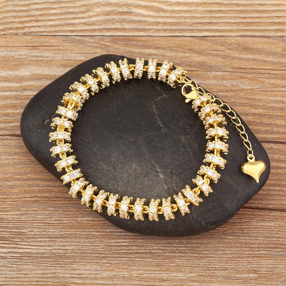 

AIBEF Модный Браслет с Медной Цепочкой и Бусинами для Женщин Цветной Белый Хрусталь Цирконий Шарм Ювелирные Изделия Подарки для Свадебной Вечеринки Помолвки