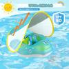 Baby Inflatable Ring, Baby Boat, Float with Footholes, SPF50+, Removable Sunshade, Swimming Aid, Sunscreen, for Swimming, Beach, Summer Activities, Ou