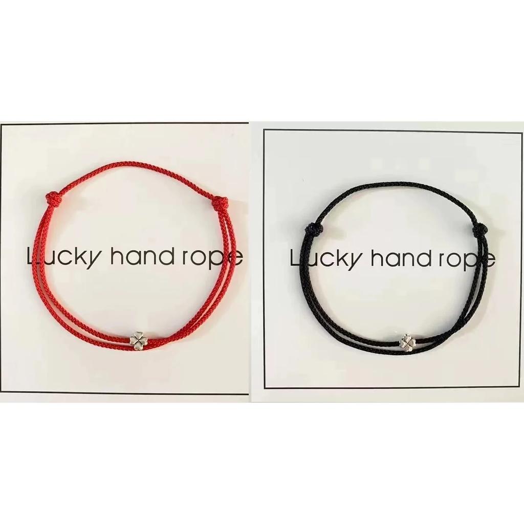 1/3Pcs Red Four-leaf Clover Bracelets for Women Men Adjustable Handmade Red Lucky Rope Couple Minimalist Jewelry Accessories