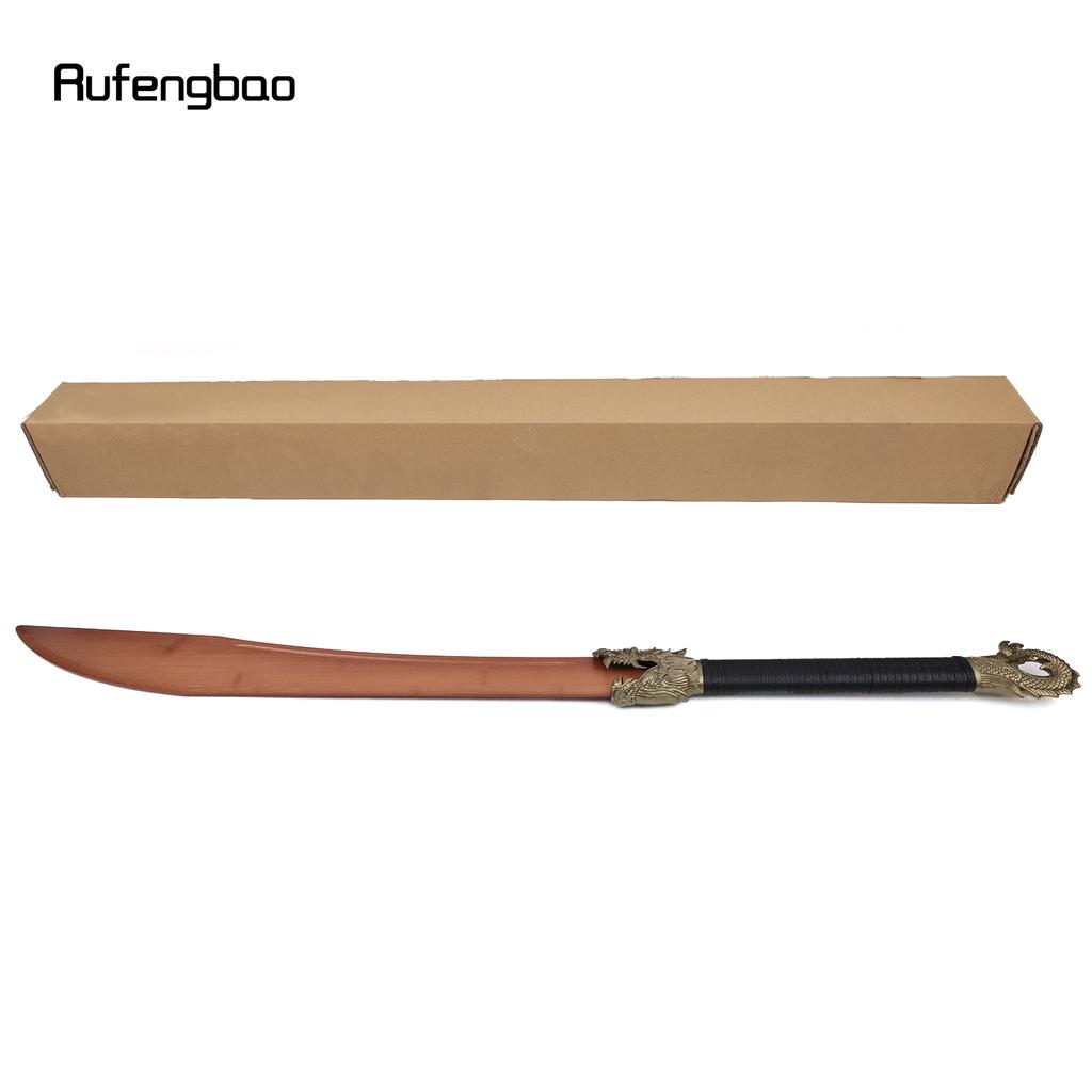Brązowy Czarny Drewniany Miecz Modny Drewniany Maczeta Dekoracyjny Miecz Cosplay Halloween Buława Kula Różdżka Miecz Zabawka 106 cm
