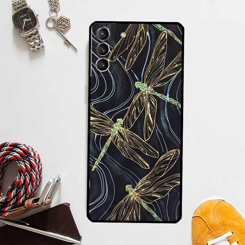 Dragonfly Insect Pattern Case For Samsung Galaxy S25 Ultra S20 S21 S22 S23 Plus S24 Ultra S9 S10 S25 FE Cover Coque