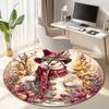 Cute Christmas Day Gift Bell Santa Claus Snowman Christmas Tree round rug Home Soft Decorative Anti slip Chair Mat Carpet Outdoor Floor Mat Carpet 106
