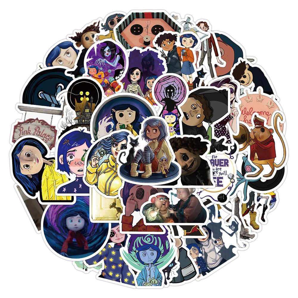 50pcs Coraline Cartoon Stickers Graffiti Decal Phone Suitcase Decoration Cup