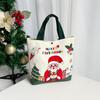 Christmas Eve Gift Bag Holiday Tote Bag Canvas Handbag for Candy Apple Xmas Party Favor Packaging