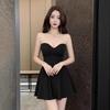 One-word Shoulder Backless Waist Thin A-word Skirt Birthday Party Small Dress Nightclub Sexy Chest Wrap Dress