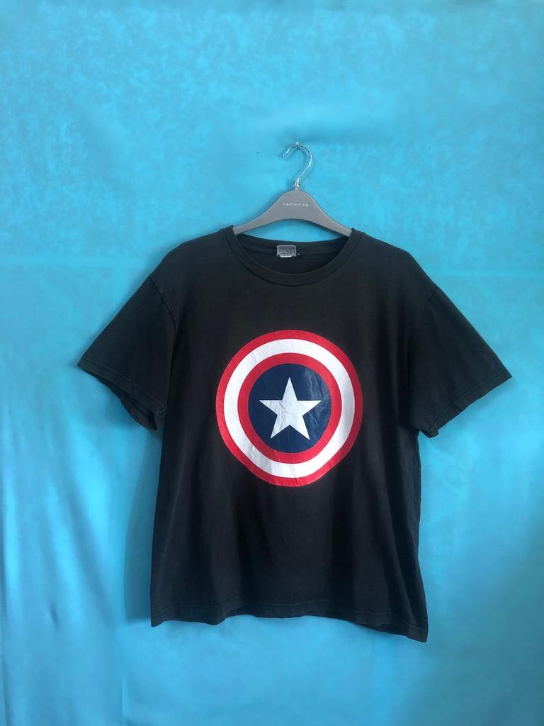 SALE!! VTG captain america marvel big logo spell out large #971