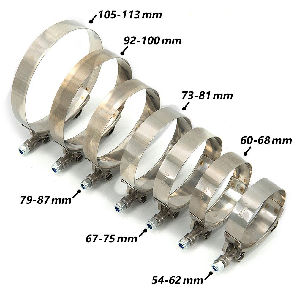 Universal 2.0" 2.25" 2.5" 2.75" 3.0" 3.25" 3.5" 4.0" T-Bolt Exhaust Clamp Intake Turbo Exhaust Intercooler Silicone Coupler