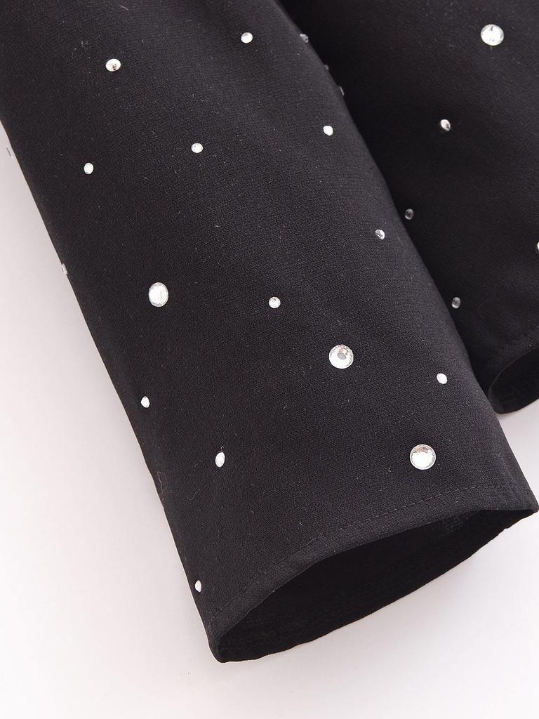2024 Winter Women's European & American Style Backless Sequin Crew Neck Long Sleeve Top
