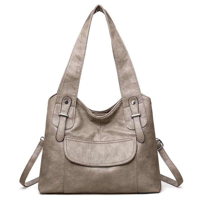 Large-capacity Soft Leather Handbag Fashionable Ladies' Casual Single-shoulder Bag Tote Bag