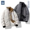 MLB & NY Co-Branded Unisex Down Jacket - 2025 Winter Collection All-Over Logo Print Men's Warm Coat