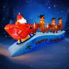 11.81FT Inflatable Santa Sleigh Reindeer Xmas LED Lit Yard Party Decoration Christmas Supplies Home Ornament Festive Gift Toy