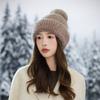 New Velvet Thickened Ear Protector Hat Women's Autumn and Winter Solid Color Cold-proof Knitted Wool Hat Cycling