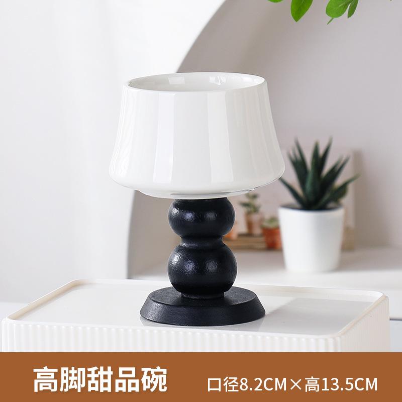 Retro Scented Candle Holder French Goblet Ceramic Light Luxury High-End Ornament Retro Cake Decoration Souvenir