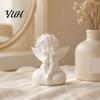 Minimalist Home Accents 3D Printed Little Angel Statue, Small Cherub Figurine, Cute Holding Pla Material Craft Face Guardian Desktop Ornament