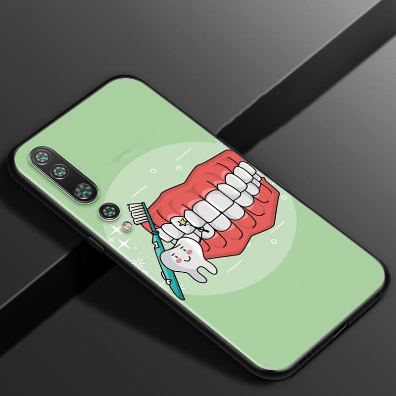 Dentist Teeth Tooth For Xiaomi Mi 11i 11 10T 10 9T 9 A3 8 Lite CC9 SE Note10 Lite Ultra Pro Black Soft Phone Case
