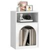 Bedside Table with 2 Open Compartments - White